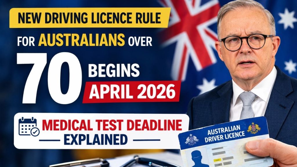 New Driving Licence Rule for Australians Over 70 Begins April 2026 – Medical Test Deadline Explained
