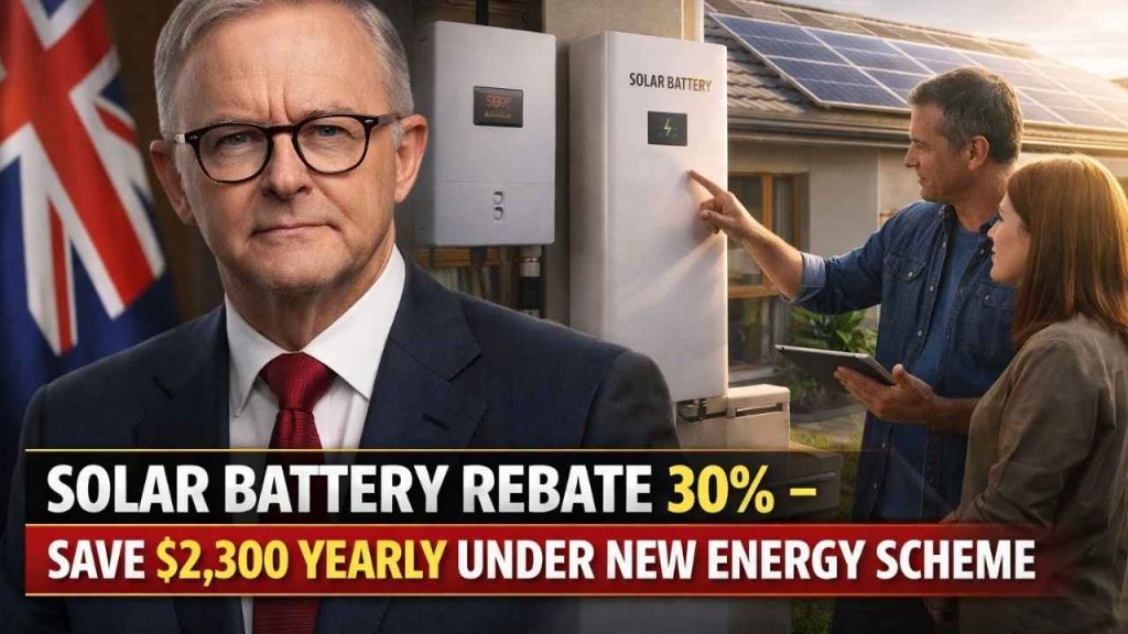 Solar Battery Rebate 30% – Save $2,300 Yearly Under New Energy Scheme